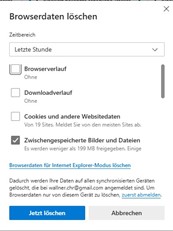 Microsoft Edge Cache löschen