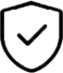 Icon Schild mit Haken