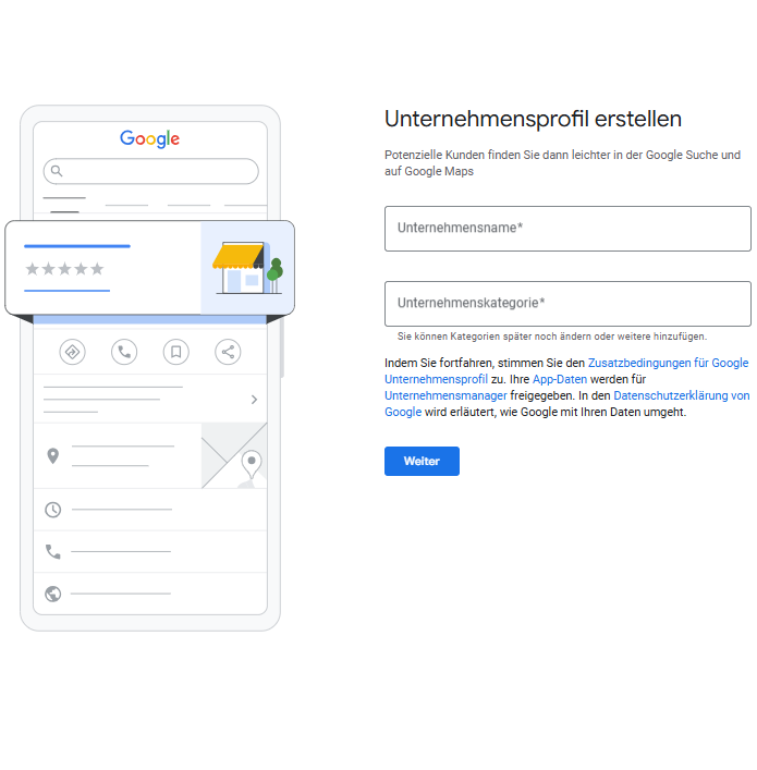 Unternehmensprofil erstellen